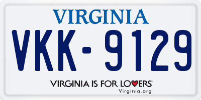 VA license plate VKK9129