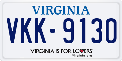 VA license plate VKK9130