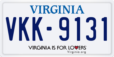 VA license plate VKK9131