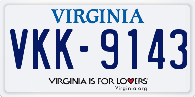 VA license plate VKK9143