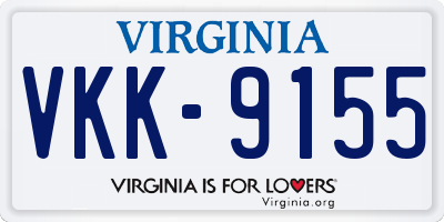 VA license plate VKK9155