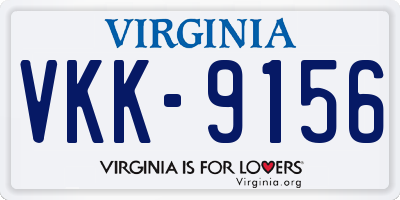 VA license plate VKK9156
