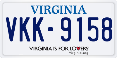 VA license plate VKK9158