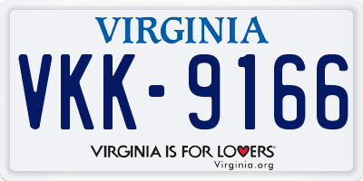 VA license plate VKK9166