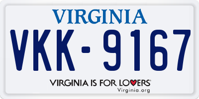 VA license plate VKK9167