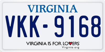 VA license plate VKK9168