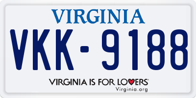 VA license plate VKK9188
