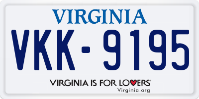 VA license plate VKK9195