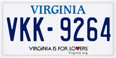VA license plate VKK9264
