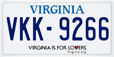 VA license plate VKK9266