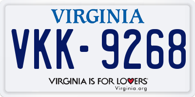 VA license plate VKK9268