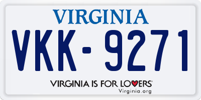 VA license plate VKK9271