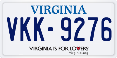 VA license plate VKK9276