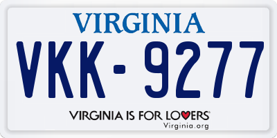VA license plate VKK9277