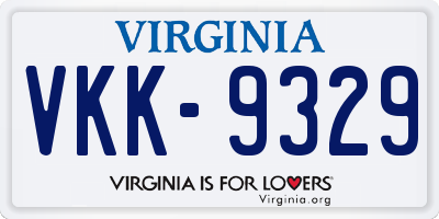 VA license plate VKK9329
