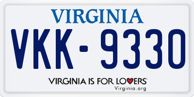 VA license plate VKK9330