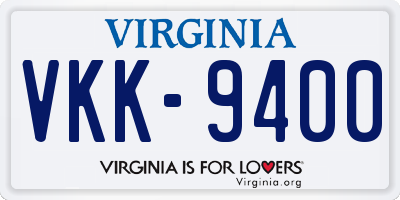 VA license plate VKK9400