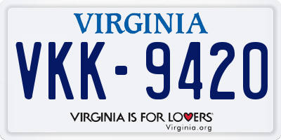 VA license plate VKK9420