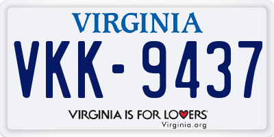 VA license plate VKK9437