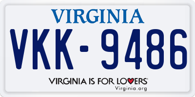 VA license plate VKK9486