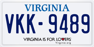 VA license plate VKK9489