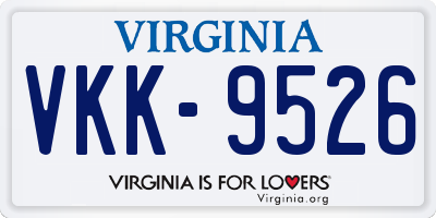VA license plate VKK9526
