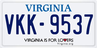 VA license plate VKK9537