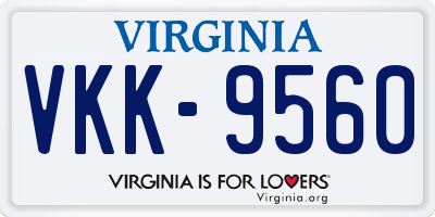 VA license plate VKK9560
