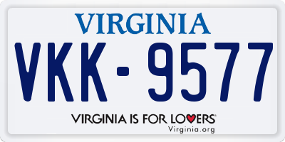 VA license plate VKK9577