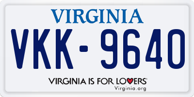 VA license plate VKK9640