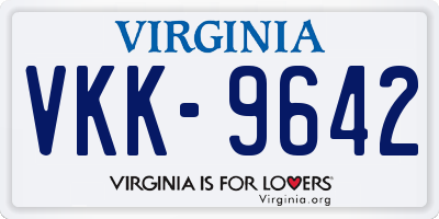 VA license plate VKK9642