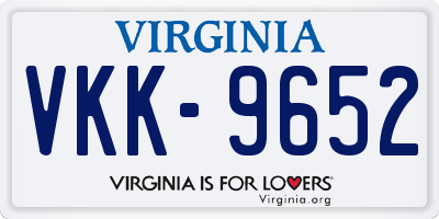 VA license plate VKK9652