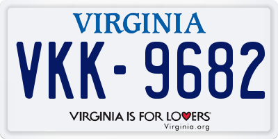 VA license plate VKK9682