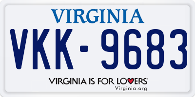 VA license plate VKK9683