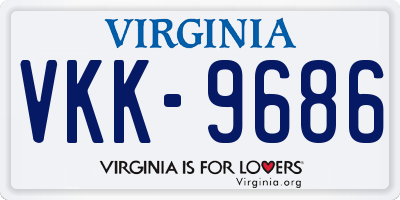 VA license plate VKK9686