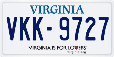 VA license plate VKK9727