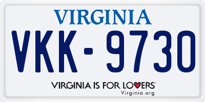 VA license plate VKK9730