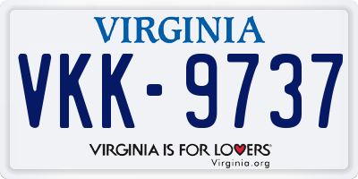 VA license plate VKK9737