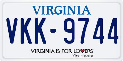 VA license plate VKK9744