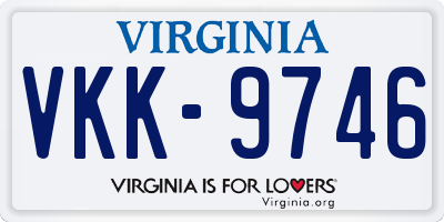 VA license plate VKK9746