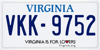 VA license plate VKK9752