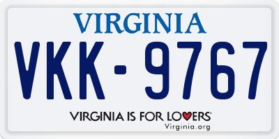 VA license plate VKK9767
