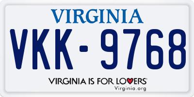 VA license plate VKK9768