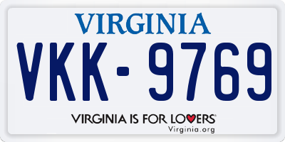 VA license plate VKK9769