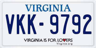 VA license plate VKK9792
