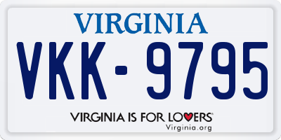 VA license plate VKK9795