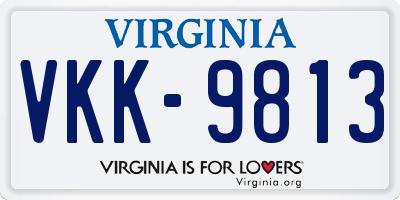VA license plate VKK9813