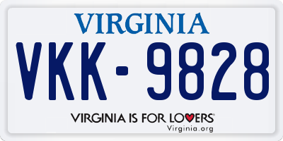 VA license plate VKK9828
