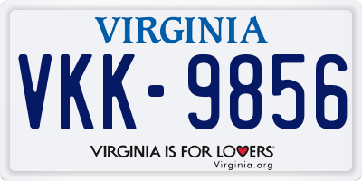 VA license plate VKK9856