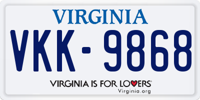 VA license plate VKK9868